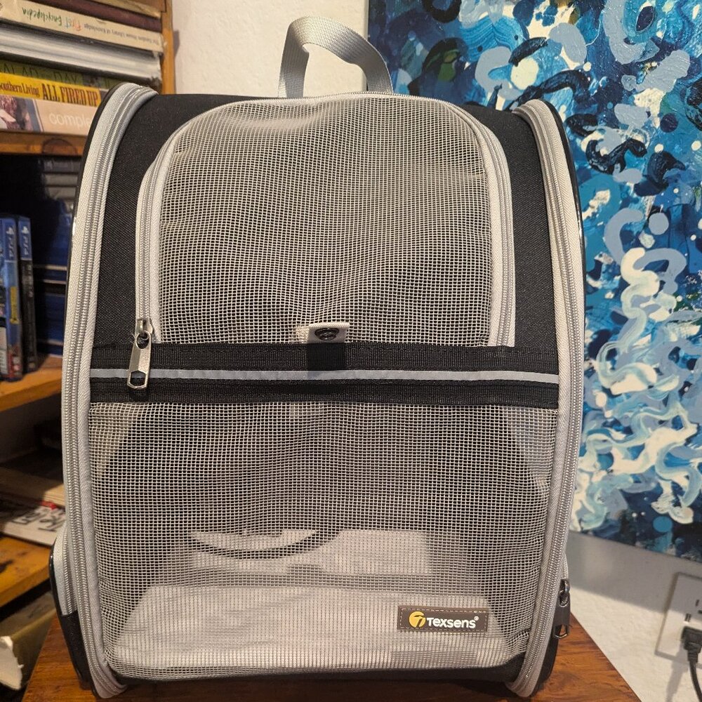 Texsens Innovative Traveler Bubble Backpack Pet Carriers  (Black)